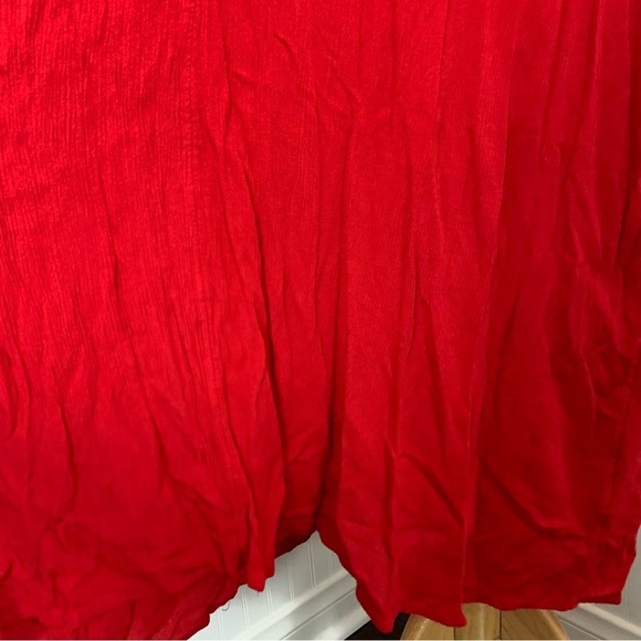 Treasure And Bond Red Coastal Travel Maxi Dress Rayon Beach Cruise Pockets 1X - Picture 9 of 17